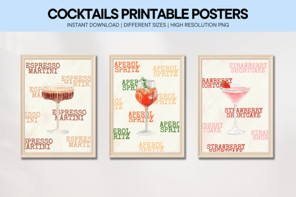 Download Cocktail Printable Wall Art Kitchen Bar - Printable wall Collection