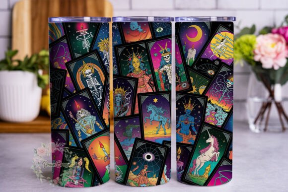 Download Mystical Tarot Card Collage 20oz Tumbler - Mystical Collection
