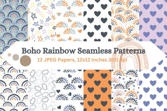 Download Mystical Boho Rainbow Patterns - Mystical Collection